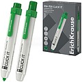 ErichKrause RW-700 Click it Rotulador para Quadro Branco - Sistema Retrátil - Ponta Cónica - Traço de 2.0mm - Tinta à Base de Álcool - Não Tóxico - Fácil de Apagar - Secagem Rápida - Cor Verde EK60833