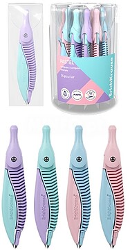 ErichKrause Compasso Escolar Pastel - Corpo de Plástico - Estojo de PVC - 122mm de Comprimento - Raio Máximo de 150mm - Cores Sortidas EK61285