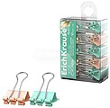 ErichKrause Pastel Bloom Pack de 10 Pinzas Sujetapapeles - 19mm de Ancho - Metalicas - Capacidad hasta 80 Hojas - Colores Surtidos EK62064