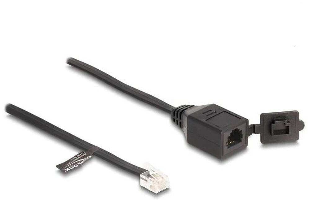 Delock Cable RJ11 macho a RJ11 hembra con tapa 88009