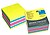 Bloco (Cubo) Adesivo Brilhante 4 Cores 75x75mm 450Folhas (2x60Fls Amarelo Brilhante, 2x60Fls Azul Brilhante, 150Fls Rosa Brilhante, 2x 30Fls Branco) ALT-162565451 - imagem 1