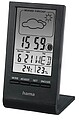 Hama Medidor de Temperatura e Humidade para Interior - Ecrã Digital - Relógio - Previsão Meteorológica - Visualização de Fases Lunares - 5.7x5x10.8cm - Cor Preta HA00186358