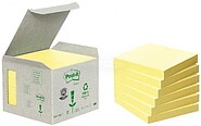 Pack 6 Blocos 100 Folhas Notas Adesivas Recicladas 76X76MM Amarelo Caixa Cartão 654-1B Post-IT 7100172252