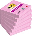 Post-It Super Sticky Pack de 6 Blocos de 90 Notas Adesivas Reposicionáveis - 76x76mm - 100% PEFC - Cor Rosa 654-6SS-PNK