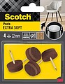 Scotch Pack de 4 Almofadas de Feltro com Pregos - Extra Suaves - Diâmetro de 22mm - Cor Castanha - SP84N30 7100309132