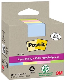 Pack 3+1 Blocos 90 Folhas Notas Recicladas Adesivas 76X76MM ...