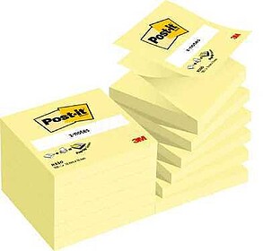 Pack 12 Blocos 100 Folhas Z-Notes Adesivas 76X76MM Amarelo C...