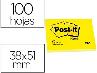12 x Bloco de notas adesivas post-it post-it amarelo 50 x 38...
