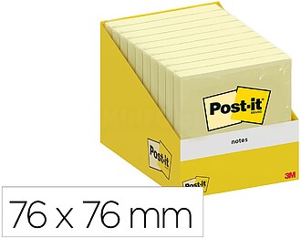 10 x Bloco de notas adesivas post-it 76x76 mm 100 folhas ama...