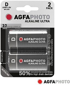 G-APUD : Pilha Alcalina LR20/D 1.5V 2x Blister ULTRA AGFAPHO...