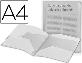 35584 : BOLSA DOSSIER LIDERPAPEL COM DUPLA BOLSA, A4 CRISTAL