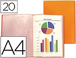 Capa Catalogo Liderpapel A4 com 20 Bolsas Polipropileno Traslucida Laranja Frosty 47041