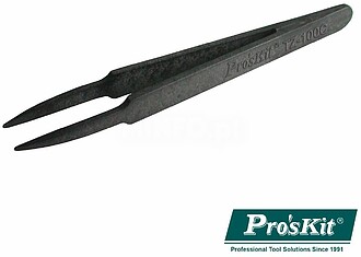 TZ-100C : Pinça Antiestática ESD em Fibra de Carbono 115mm...