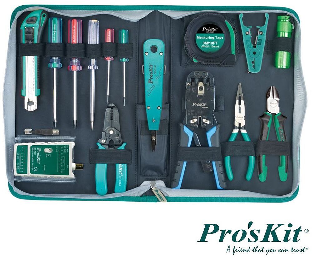 Mala Ferramentas Manutenção Redes 16x PROSKIT PK-4013