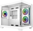 Cooler Master Elite 481 Wood Caixa Mini-Torre - 3 Ventoinhas 120mm RGB - Vista Panorâmica - Suporte MicroATX/Mini-ITX - Câmara Dupla - Áudio - 2xUSB-A - 1xUSB-C - 420x285x370mm - Cor Branca E481-WHNN-S00