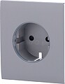 AJ-CENTERCOVER-SMART-GRE : Cobertura central para ficha inteligente e tipo F - Compatível com AJ-OUTLETCORE-SMART - Indicador LED do estado da tomada e do consumo de energia - Botão tátil para controlo manual - Feedback LED - Cor cinza