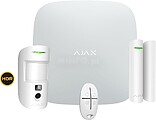 AJ-STARTERKITPLUS-CAM-HDR-W : : Kit de alarme profissional - Certificado Grau 2 - Comunicação Ethernet/ Wi-Fi/ dual SIM 4G - Sem fios 868 MHz Jeweller e Wings - Ajax HUB 2 Plus, 1 PIRCAM HDR - 1 Contacto magnético e 1 controlo