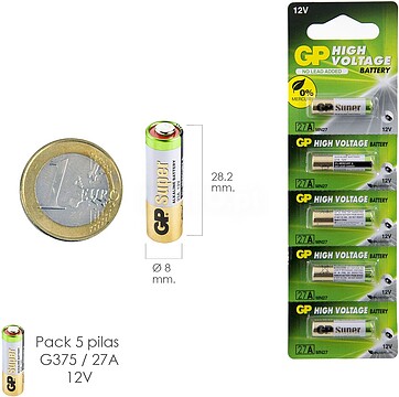 27AF Pilhas alcalinas 12V 27A/ G375 : 1 pilha
