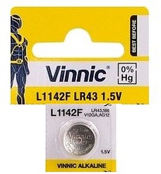 V386 : Pilha V386/SR43SW/SR43W/AG12/L1142/G12/LR43/186 1,5V - VINNIC