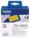 Brother DK44605 - Etiquetas Removíveis Originais de Tamanho Personalizado - Largura 62mm x 30,48 metros - Texto preto sobre fundo amarelo