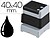 Pacote de 6 Selos de Impressão Brother PR4040B6P - 40x40mm - Preto - imagem 1