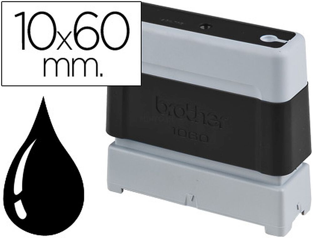 Conjunto Brother PR1060B6P de 6 Selos de Impressão Originais - 10x60mm - Preto