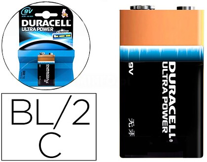 6LR61 : PILHA DURACELL 9V (6LR61) ULTRAPOWER 1UD