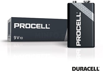 PILHA Alcalina 9V/6LR61 MX1604 10X Industrial PROCELL