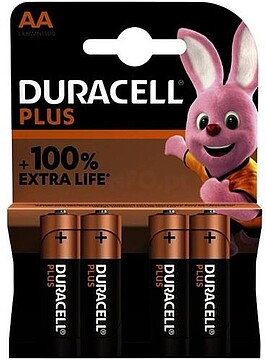 Pilha Alcalina Duracell Plus Power AA LR6 1.5V (4 unidades) 5000394140851