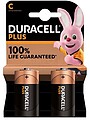 Pilhas Alcalinas Duracell C Plus LR14 1,5V - 2 Unidades