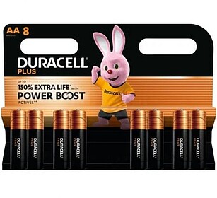 Pilhas AA Alcalinas Duracell Plus Power Boost Pacote 8 Unida...