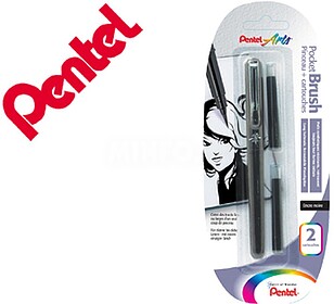 XGFKP/FP10 : Blister caneta pincel pentel xgfkp/fp10 preto t...