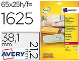 Etiquetas Adesivas Avery Din A4 Imprimiveis Transparente 38,1X21,2 MM Caixa de 25 Folhas com 1625 Etiquetas L7551-25