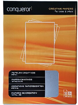 123Z17968 : Papel Conqueror Criativo Metalizado 120gr A4 50 Folhas