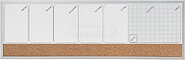Planificador Semanal de Pizarra Magnética Pequena Nobo 585x190mm - Tira de Cortiça - Almofadas Adesivas e Ímãs para Montagem - Inclui Marcador 1903780