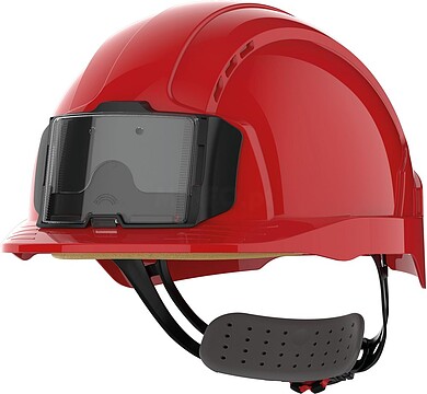 Capacete de segurança EVOLite® com porta-crachá, ventilado, fecho de cremalheira JSAJB173