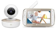 Motorola Berçário VM50G Monitor de Bebé com Câmara - Visão Noturna - Comunicação Bidireccional - Ecrã 5” - Sensor de Temperatura - Cor Branca