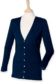 H723 Casaco de malha de senhora tam: L cor: Navy : Henbury M...