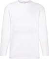 T-Shirt de Manga Comprida Fruit of the Loom Valueweight - Branco L