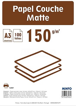 Papel Couché : Creator Digital Silk : A3 : 150g/m2 : ( pack 100fls )