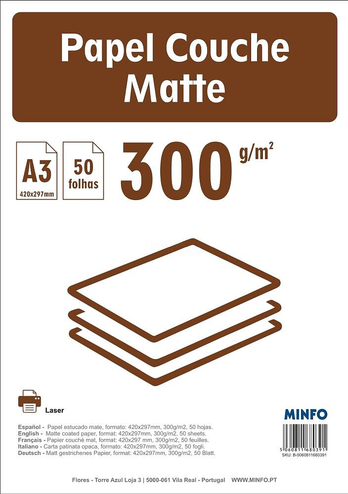 Papel Couché : Creator Digital Silk : A3 : 300g/m2 : ( pack 50fls )