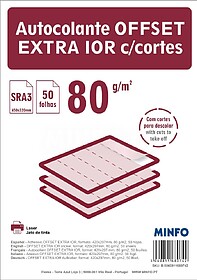 Autocolante OFFSET EXTRA IOR C/Cortes 80g : SRA3 ( pack 50fl...