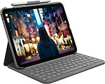 Logitech Slim Folio - Teclado e pasta de folio - sem fios - Bluetooth LE - QWERTZ - Alemão - cinzento oxford - para Apple 10.2-inch iPad Wi-Fi, 10.5-inch iPad Pro Wi-Fi, 10.9-inch iPad Wi-Fi, iPad Air Wi-Fi 920-011423