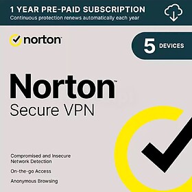 21479006 NORTON VPN STANDARD PO 1 USER 5 DEVICE 12MO ESD LIC...