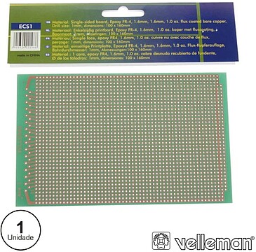 G-ECS1 : Placa Circ Impresso (ilha) 100x160mm/FR4 (1pc/bl.)
