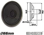 Mini altifalante 2W/8 ohm - 66mm G-MLS3