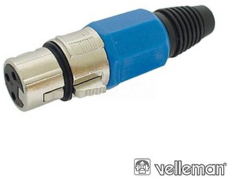 G-CA100BL : Ficha XLR fêm 3P, nickel, azul