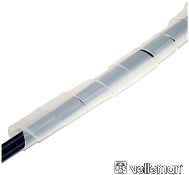 G-SW06 : PROTECTOR DE CABO ESPIRAL BRANCO TRANSP. 10M Ø 6MM VELLEMAN