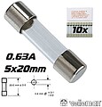 FUSE 5 x 20mm SLOW 0.63A (10pcs/box) : Velleman FU0.63N G-FU0.63N