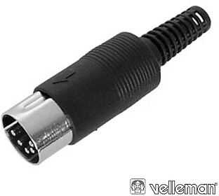 G-CA082 : FICHA DIN 5P MACHO PRETA 180° P/ SOLDAR VELLEMAN
